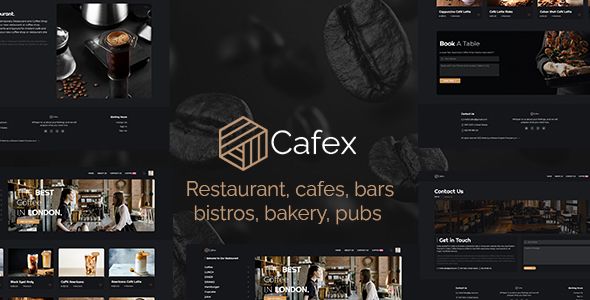 Cafex - Restaurants & Cafes Shop Script Theme    
