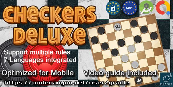 Checkers Deluxe (Admob + GDPR + Android Studio) Android  Mobile Games