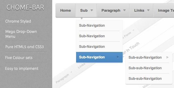 Chrome-Bar Mega Navigation System  Css, Navigation And Menus  