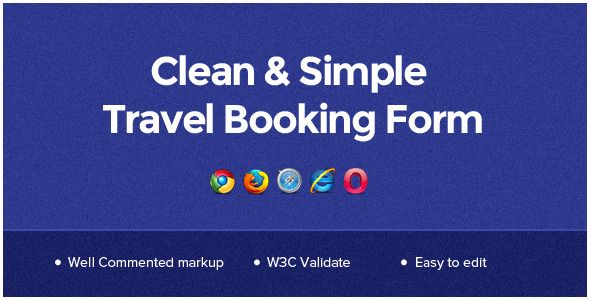 Clean & Simple Travel Booking Form  Css  Forms