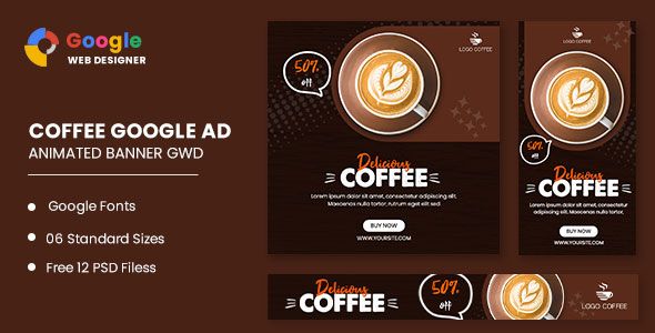 Coffee Drink Animated Banner Google Web Designer    