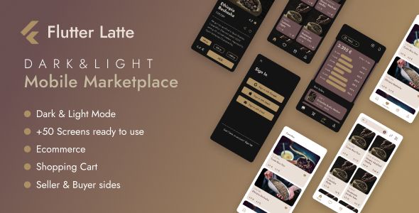 Coffee Market UI Kit - Flutter Flutter, Ui Elements  Mobile 