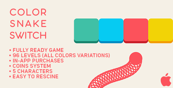 Color Snake Switch - Fun Arcade Game IOS Template + easy to reskine + AdMob iOS  Mobile Games