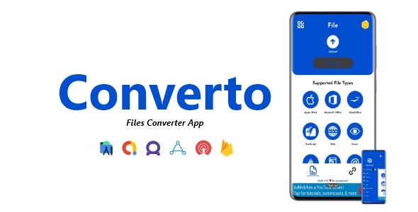 Converto - Files Converter App | ADMOB, FAN, APPLOVIN, FIREBASE, ONESIGNAL Android  Mobile Full Applications