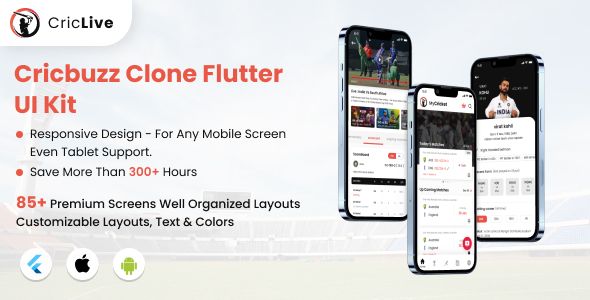 CricLive - Cricbuzz Clone Flutter UI Kit    