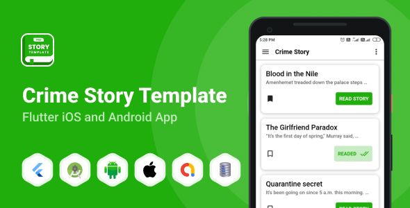 Crime Story Template Offline - Flutter full source code Android & iOS App with Google Admob Flutter  Mobile Full Applications