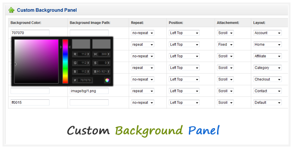 Custom Background Panel    