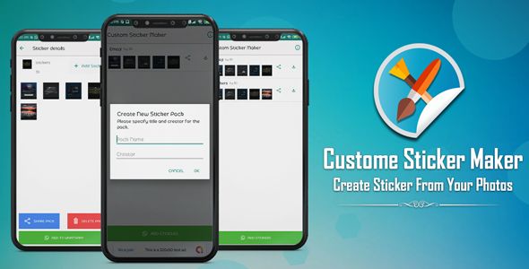 Custom Stickers for Whatsapp - Android App + Admob + Facebook Integration Android  Mobile Full Applications