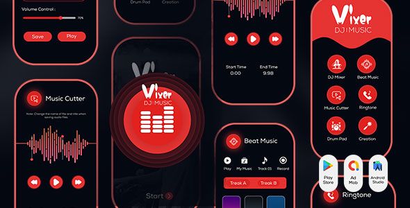 DJ Music Mixer App - DJ Remix Pro - 3D DJ Music Mixer - DJ Mixer Studio - Virtual DJ Mixer Android  Mobile Full Applications