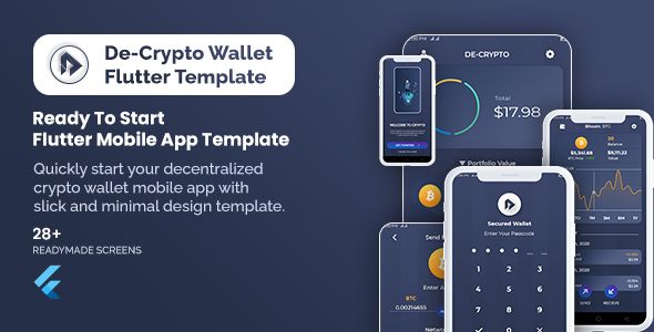 De-Crpyto Wallet - Cryptocurrency Mobile App Flutter Template    