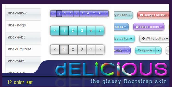 Delicious - the glassy gradient Bootstrap skin    