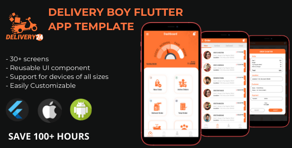 Delivery Boy - Flutter App UI Template Flutter  Mobile 