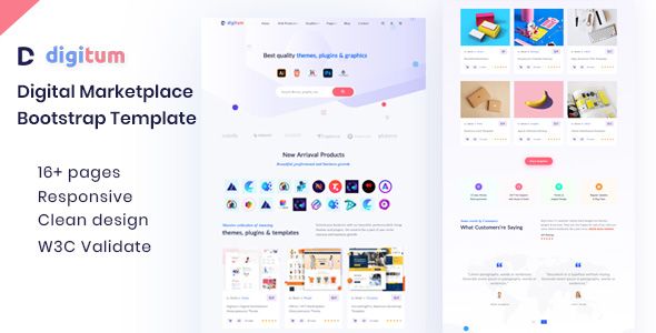 Digitum | Digital Marketplace html Template    