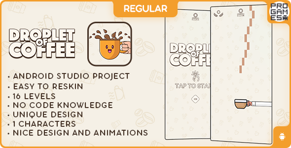 Droplet of Coffee (REGULAR) - ANDROID - BUILDBOX CLASSIC game Android  Mobile Games