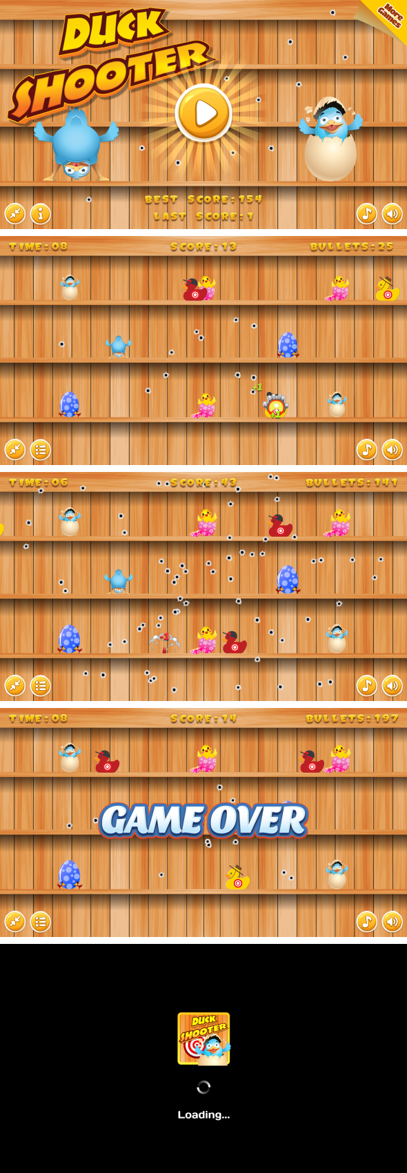Duck Shooter - HTML5 Game, Mobile Version+AdMob!!! (Construct 3 | Construct 2 | Capx) - 1