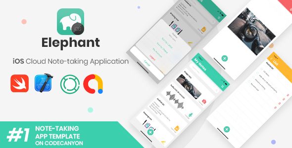 Elephant | iOS Cloud Note Taking Application + Web version iOS  Mobile Full Applications
