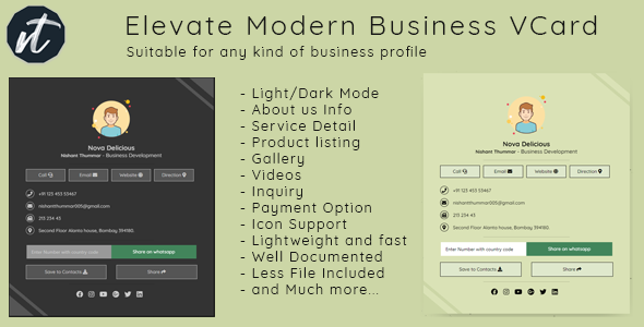 Elevate Modern Business VCard - Personal Portfolio For Business    