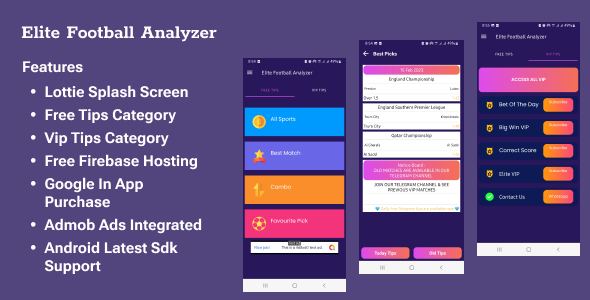 Elite Football Analyzer - Firebase Backend And Admob Ads Android  Mobile Full Applications