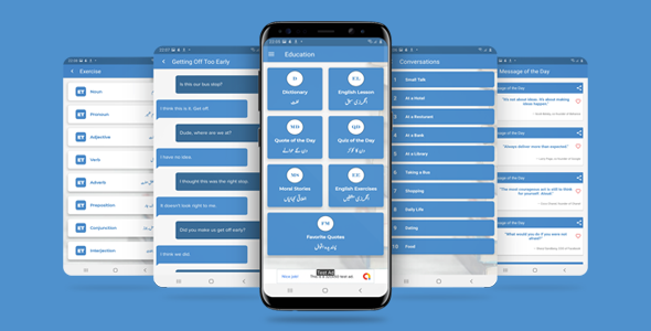 English Grammar Learning App with Admob Ads Android  Mobile Full Applications