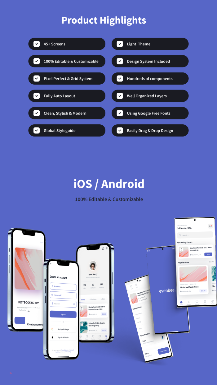 EvenBee - Event Booking   Flutter App Ui Template(Figma Included) - 5