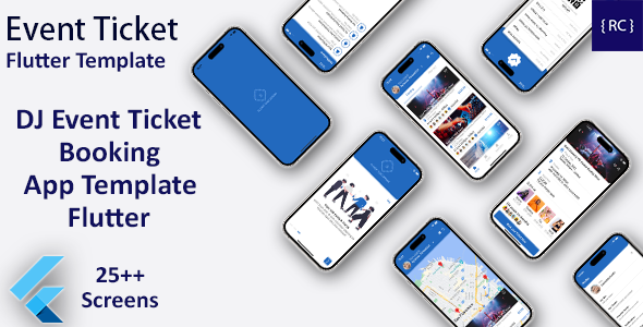 Events App | DJ App | Android + iOS Template | Flutter | Ticket Booking App | DJETicket Flutter  Mobile Templates