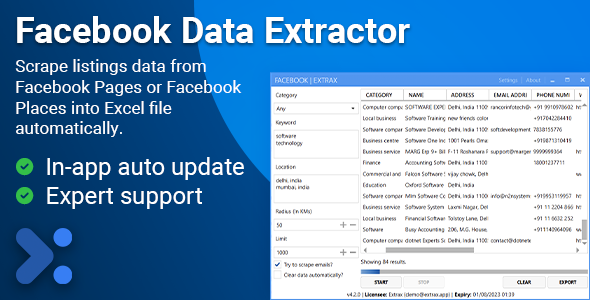 Extrax - Facebook Data Extractor    