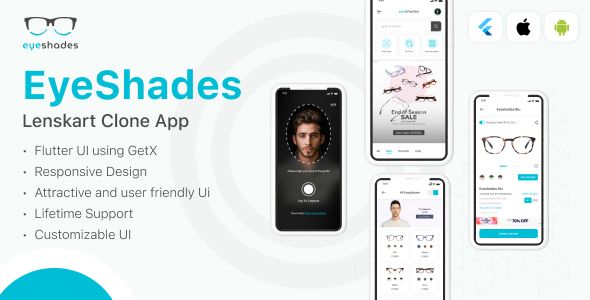 EyeShades - Lenskart Clone Flutter App UI Kit    