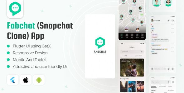 FabChat - Snapchat Clone Flutter App UI KIt Flutter  Mobile Templates