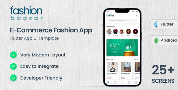 Fashion Bazaar - Fresh Flutter App Ui Template for Online Shopping