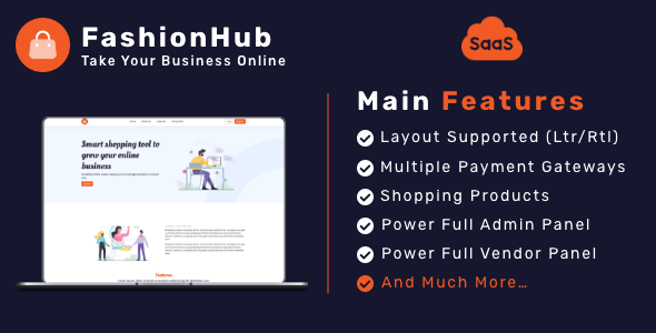 FashionHub SaaS - Multi Vendor SaaS eCommerce Business Website Builder SaaS  Miscellaneous  Ecommerce