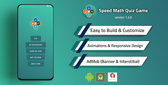 Fast Math Quiz Game Source Code with Admob and Unity Android  Mobile Games