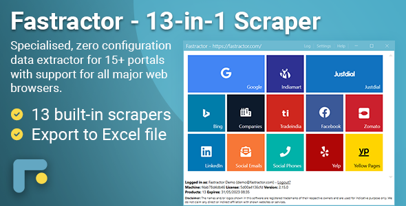 Fastractor - 13-in-1 Data Scraper & Extractor    