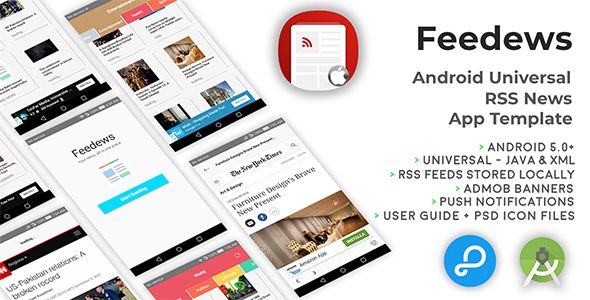 Feedews | Android Universal RSS News App Template    
