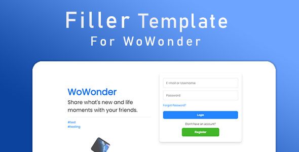 Filler - The Ultimate Welcome Page Themes For WoWonder    