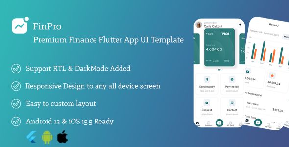 FinPro - Premium Finance Flutter App UI Template    