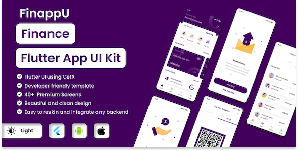 FinappU - Finance Flutter App UI Kit Flutter  Mobile Templates