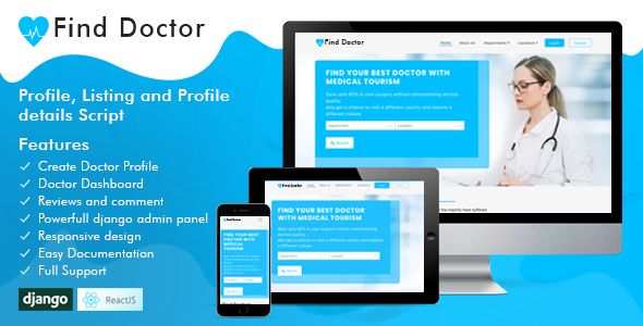 Find Doctor - Web Application using Django and ReactJS - code.market