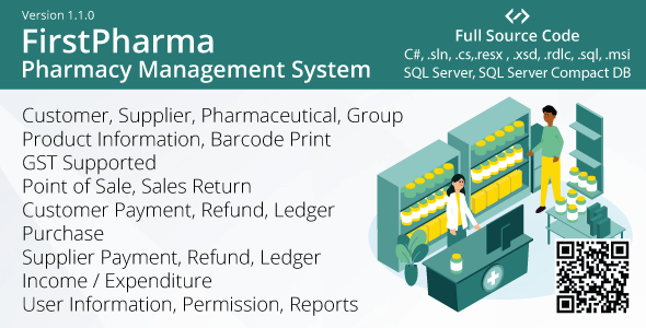 FirstPharma - Pharmacy Management System (POS, GST, C#, MSSQL)    