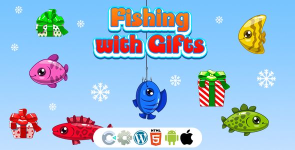Fishing with Gifts Game (Construct 3 | Construct 2 | C3P | CAPX | HTML5) Christmas Game image