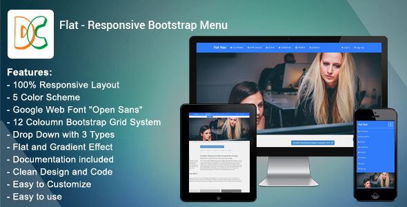 Flat - Responsive Bootstrap Menu    Navigation