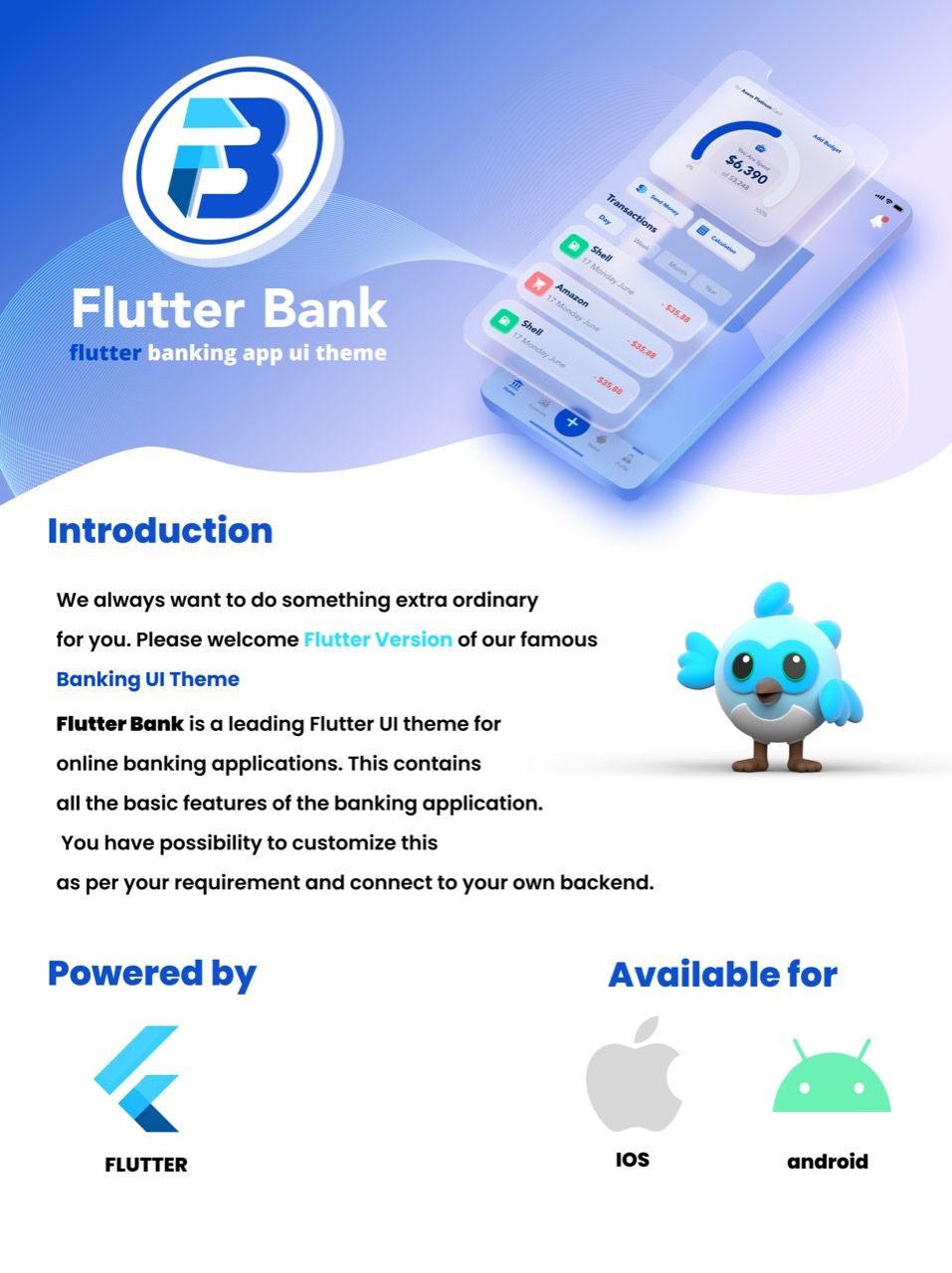 Flutter Bank - Flutter Banking UI Theme Template - 1