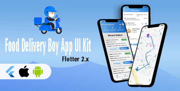 Flutter Food Delivery Boy App UI Template Flutter  Mobile Templates