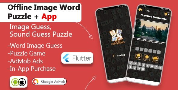 Flutter Image Word Puzzle Game Flutter  Mobile Full Applications