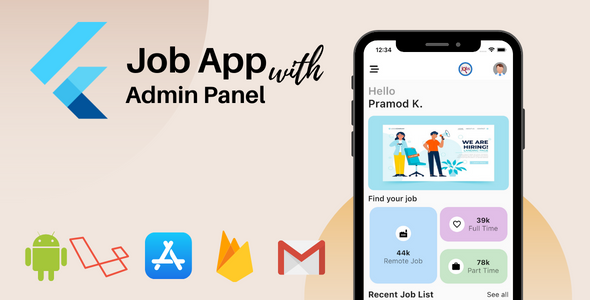 Flutter Job Portal App with Admin Panel    