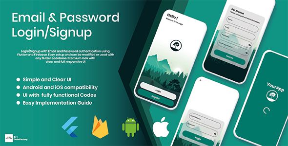 Flutter Login/Signup with email and password Flutter  Mobile 