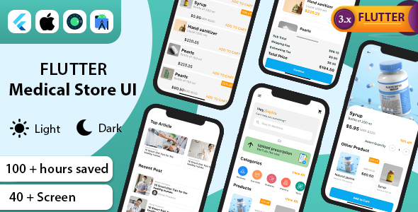 Flutter Medical Store UI kit | Upload Prescription | Shopping UI | Health Blog | UI Kit Template    