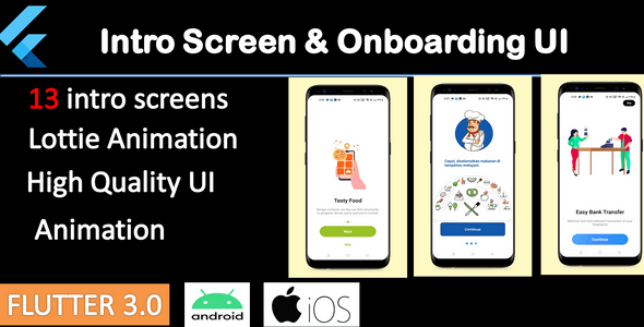 Flutter OnBording Screen & Intro Screen UI Templates    