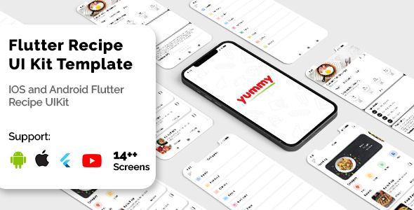 Flutter Recipe App UI KIT Template    