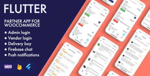 Flutter app for WooCommerce admin, vendors and delivery boys    