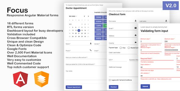 Focus - Angular material responsive forms image